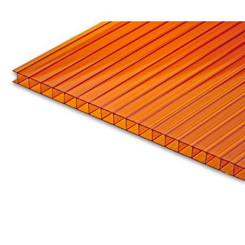 Поликарбонат  2,1х6,0м  4мм  оранжевый  0,52  плотность