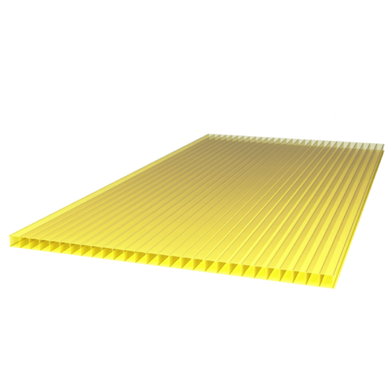 Поликарбонат  2,1х12м  10мм  жёлтый 1,04  плотность
