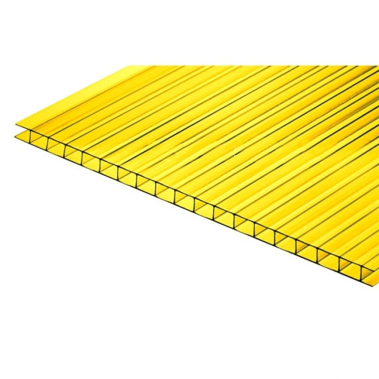 Поликарбонат  2,1х12м  4мм  жёлтый 0,52  плотность