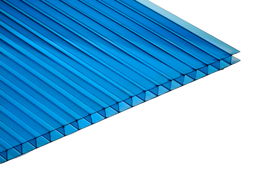 Поликарбонат  2,1х12м  6мм  синий 0,77 плотность