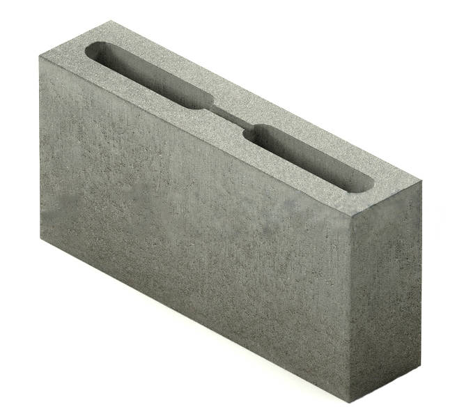 Блок перегородочный 2-ух -пустотный  40х20х10 (1 под-160шт) песко-цементный