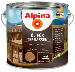 Alpina Ol Terrasen - масло для террас. 0,75л шелк. гладк. прозр. коллерумое/13312