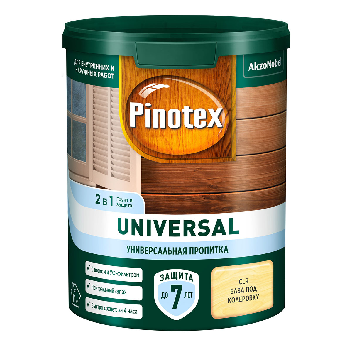 PINOTEX UNIVERSAL пропитка 2 в 1, CLR база под колеровку (0,9л)