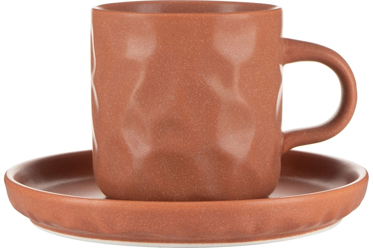 Чашка с блюдцем BILLIBARRI Old Clay , матовая розовая 250мл