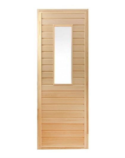Дверь банная осина с зеркалом 1,8*0,7м, по коробке + 4см