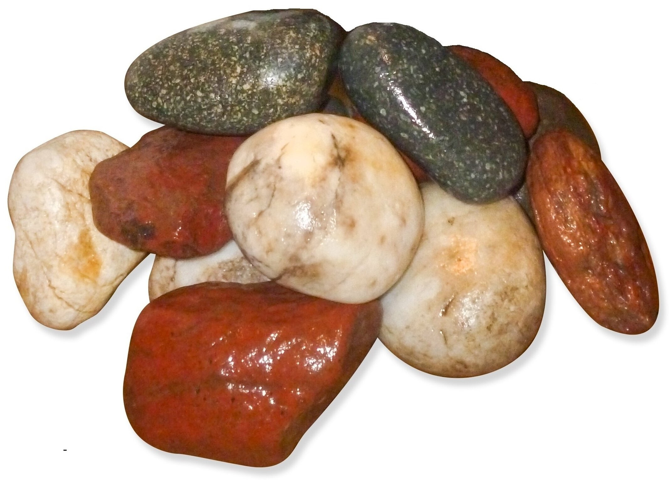 Камни 15кг Микс галтованный (диабаз, яшма, кварц)