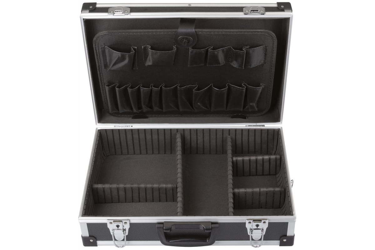Ящик для инструмента пластиковый усиленный алюминием (43 x 31 x 13 см) черный